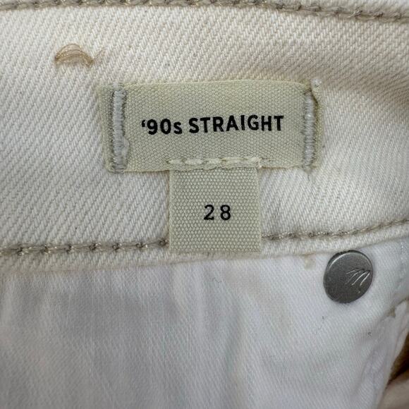 Madewell Jeans Women's 28 (6) Cream 90s Straight Leg High Rise Fit Summer EUC - Picture 7 of 14